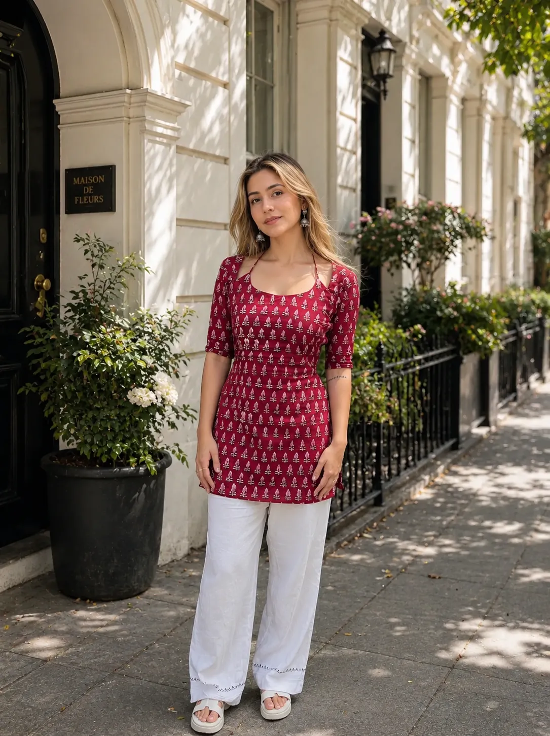 Premium Meroon Corset Kurti - Limited Edition