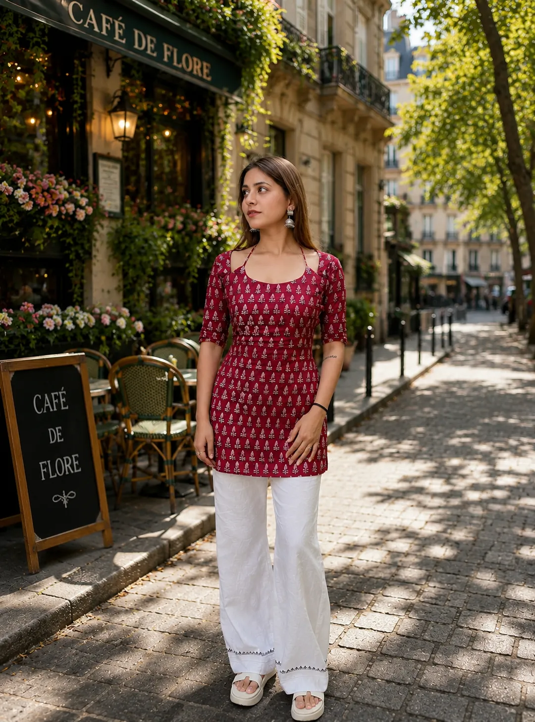 Premium Meroon Corset Kurti - Limited Edition