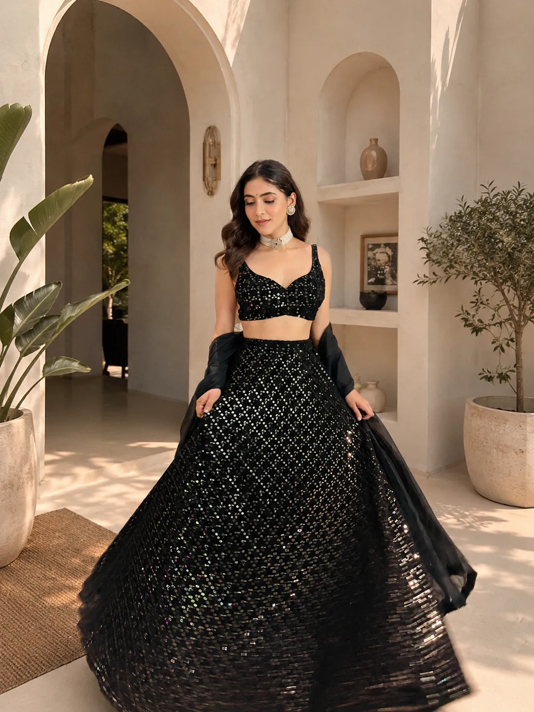 Shyam Clothing Premium Black Lehenga Set