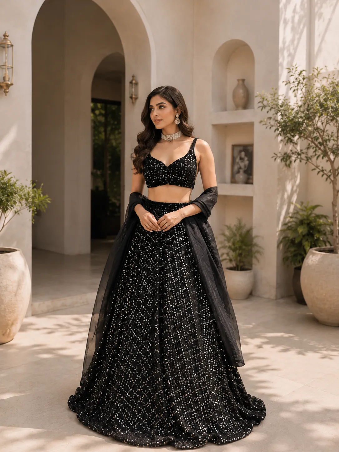 Shyam Clothing Premium Black Lehenga Set